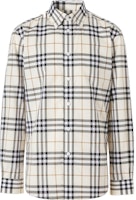 Burberry SS22 Checkered Long-Sleeve Button-Up Shirt - White 80502751 Burberry SS22 Checkered Long-Sleeve Button-Up Shirt - White 80502751