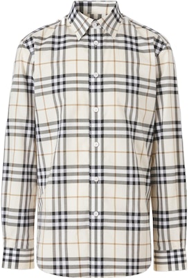 Burberry SS22 Checkered Long-Sleeve Button-Up Shirt - White 80502751 Order Burberry SS22 Checkered Long-Sleeve Button-Up Shirt - White 80502751