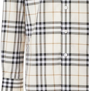 버버리 SS22 체크무늬 화이트 긴팔 버튼업 셔츠 80502751 Purchase 버버리 SS22 체크무늬 화이트 긴팔 버튼업 셔츠 80502751