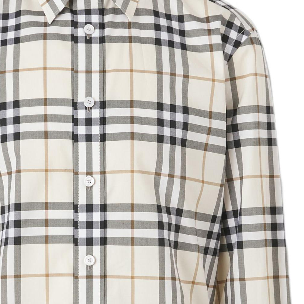 Sizing 버버리 SS22 체크무늬 화이트 긴팔 버튼업 셔츠 80502751