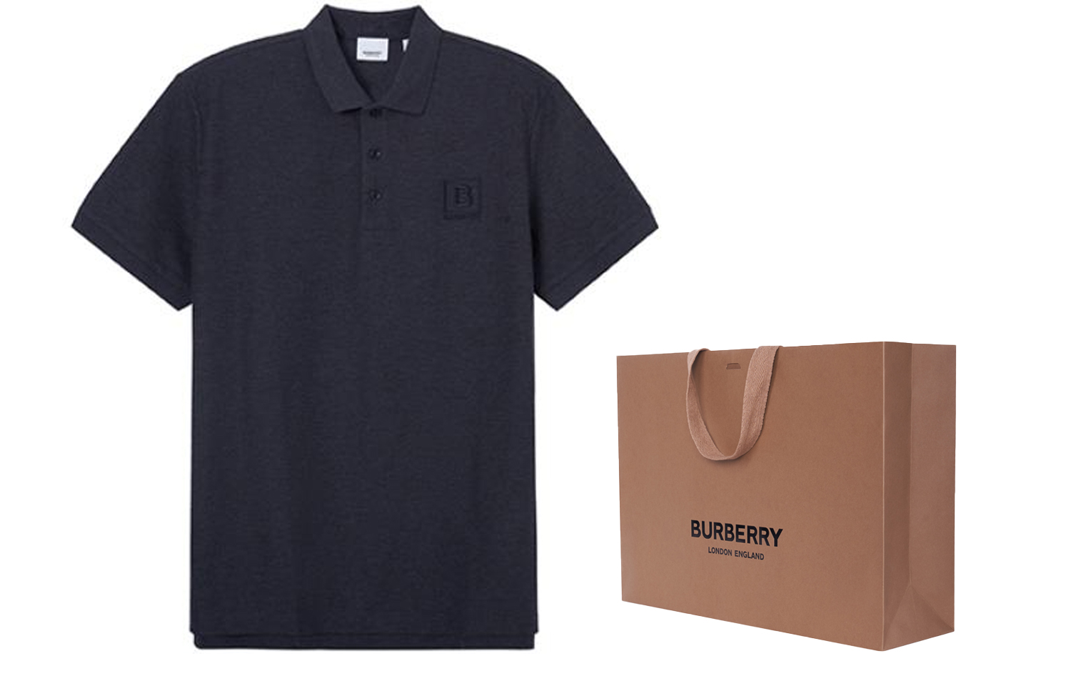 Lookbook Polo Burberry SS22 de Algodón con Estampado de Logo en Gris Oscuro. 80530271