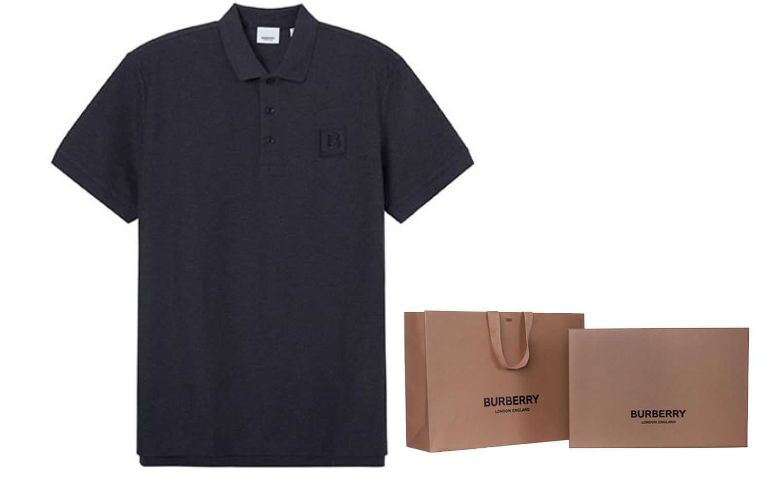 Shop Polo Burberry SS22 de Algodón con Estampado de Logo en Gris Oscuro. 80530271