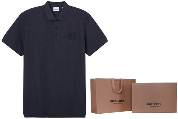 Polo Burberry SS22 de Algodón con Estampado de Logo en Gris Oscuro. 80530271 Shop Polo Burberry SS22 de Algodón con Estampado de Logo en Gris Oscuro. 80530271