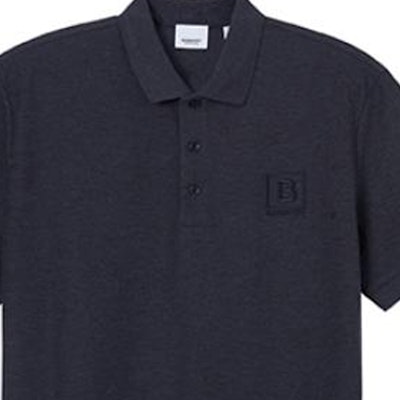 Polo Burberry SS22 de Algodón con Estampado de Logo en Gris Oscuro. 80530271 2