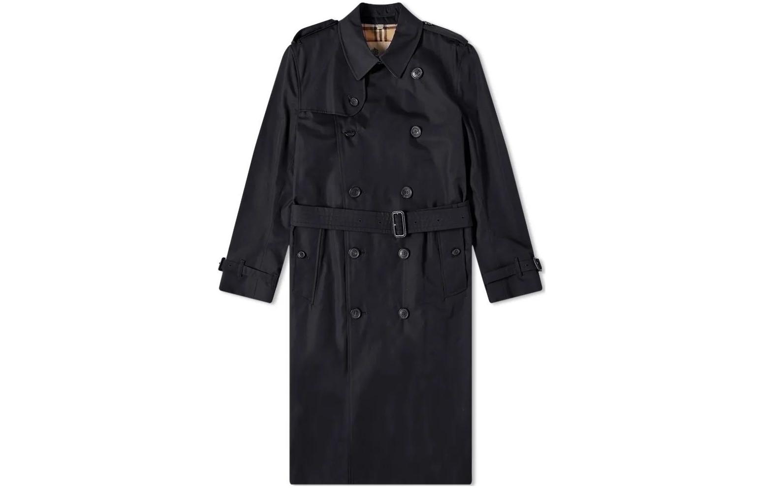 Buy Burberry SS22  Double-Breasted Black Trench Coat. 80281051