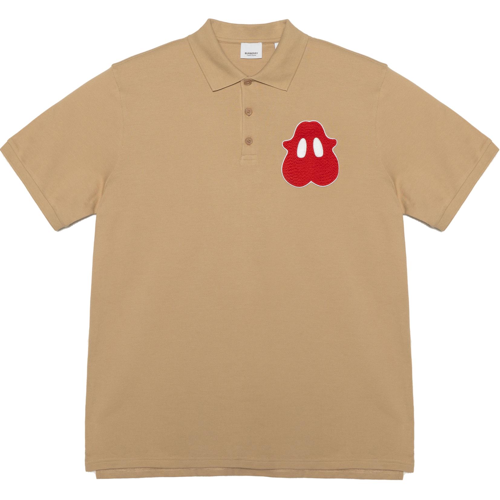 Burberry SS22  Embroidered Cartoon Polo Shirt Beige Brown. 80519301