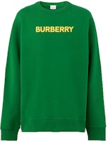 Burberry SS22 Green Logo Print Cotton Long Sleeve Sweatshirt 80553111 Burberry SS22 Green Logo Print Cotton Long Sleeve Sweatshirt 80553111