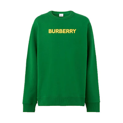 Burberry SS22 Green Logo Print Cotton Long Sleeve Sweatshirt 80553111