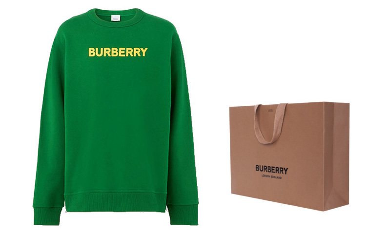 Cheap Burberry SS22 Sweatshirt Katun Lengan Panjang Logo Hijau. 80553111