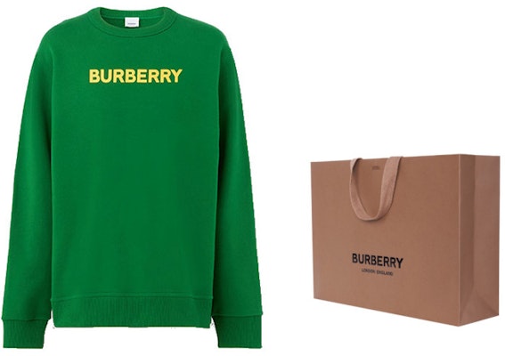 Burberry SS22 綠色標誌印花棉質長袖運動衫 80553111 Cheap Burberry SS22 綠色標誌印花棉質長袖運動衫 80553111