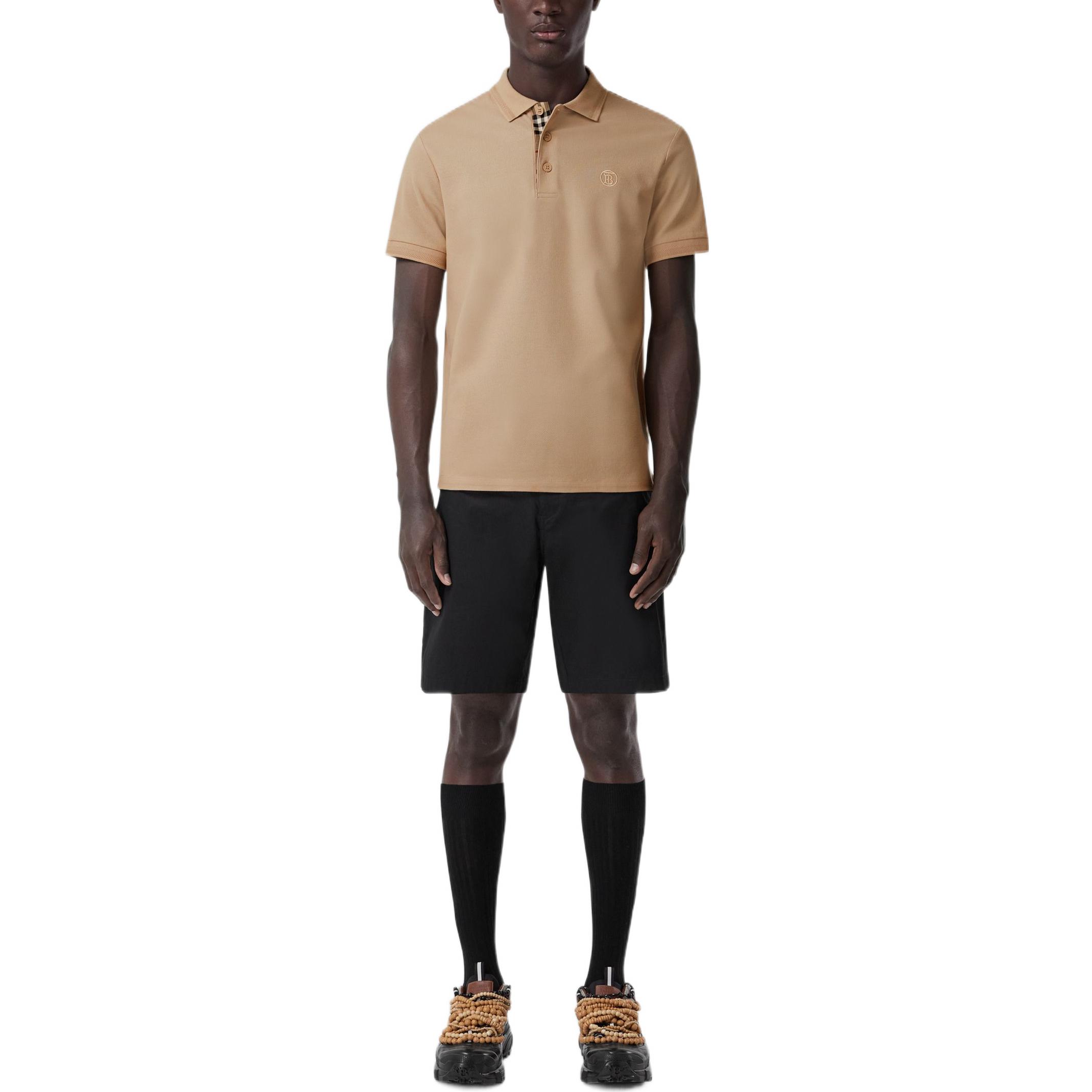 Burberry SS22  Khaki Polo Shirt with Solid Color & Embroidered Logo. 80570881 圖 4