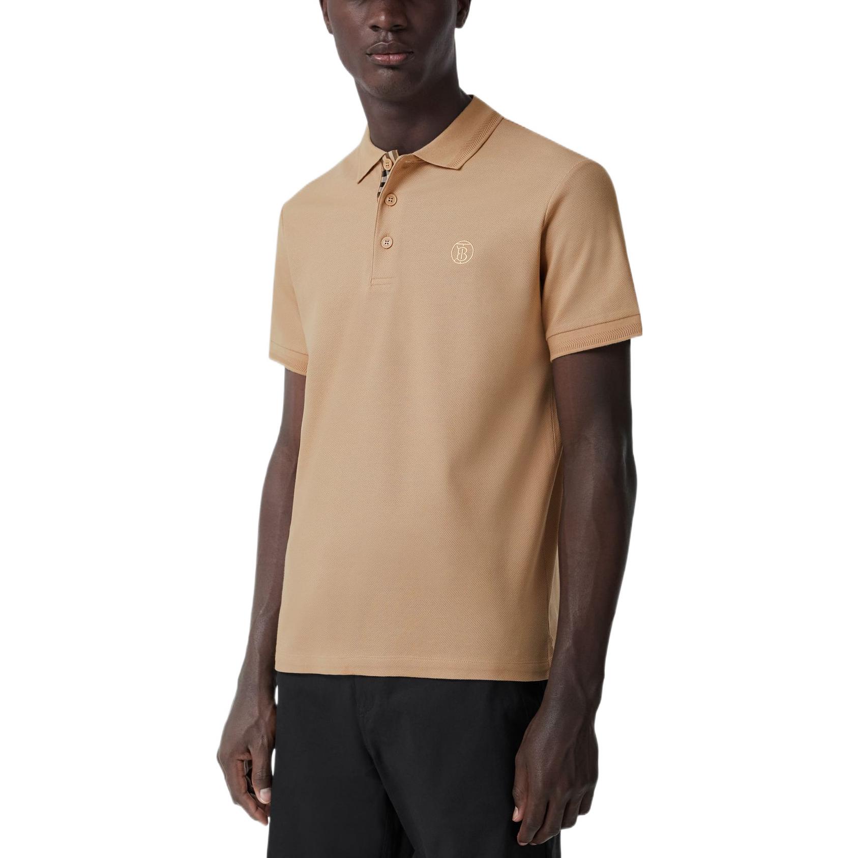 Burberry SS22  Khaki Polo Shirt with Solid Color & Embroidered Logo. 80570881 圖 6