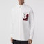 Shop 버버리 SS22 레터 패턴 루즈핏 긴팔 셔츠 화이트 80501341