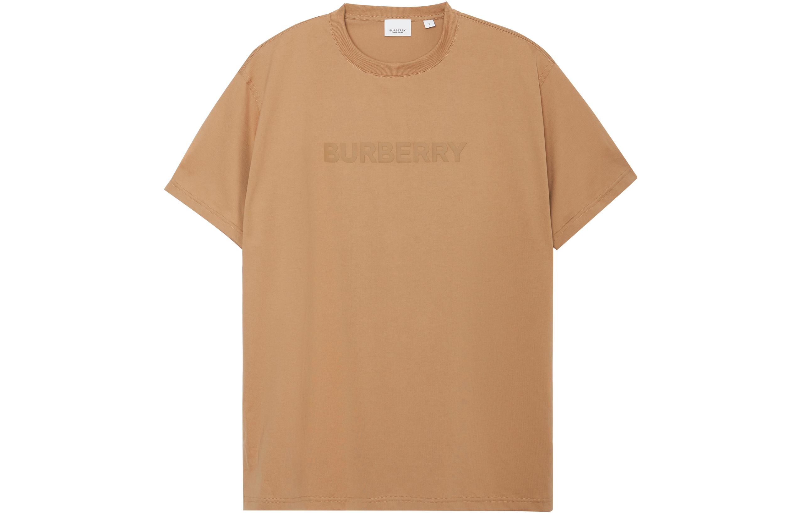 Burberry SS22  Logo Print Oversized Crew Neck T-Shirt Beige 80553101
