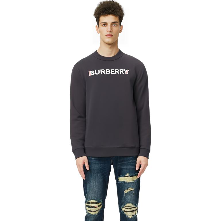 Purchase Burberry SS22  Logo Print Pullover Sweatshirt Navy Blue. 80529911