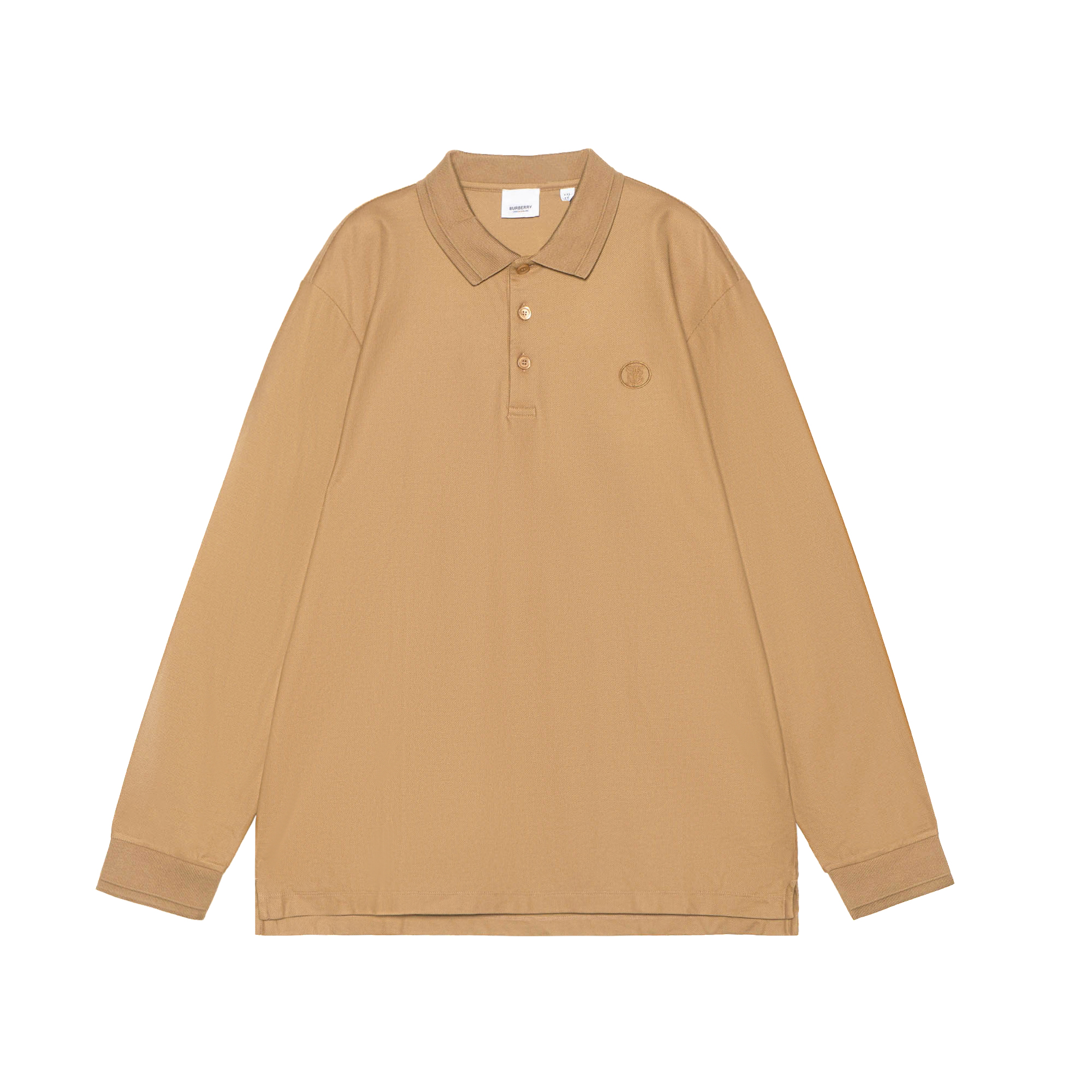 Burberry SS22  Long Sleeve Polo Shirt with Logo Embroidery - Camel Beige 80437841 圖 2