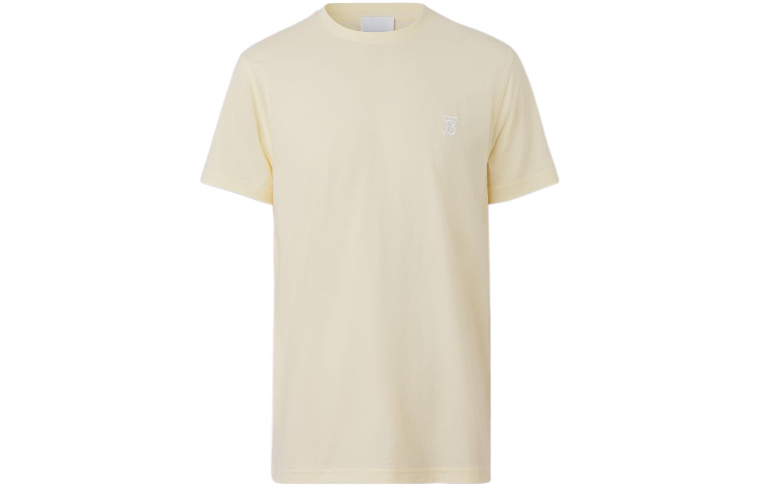 Burberry SS22  Monogram Cotton T-Shirt Frost Lemon Color Short Sleeve 80520661