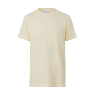 Burberry SS22 Monogram Cotton T-Shirt Frost Lemon Color Short Sleeve 80520661