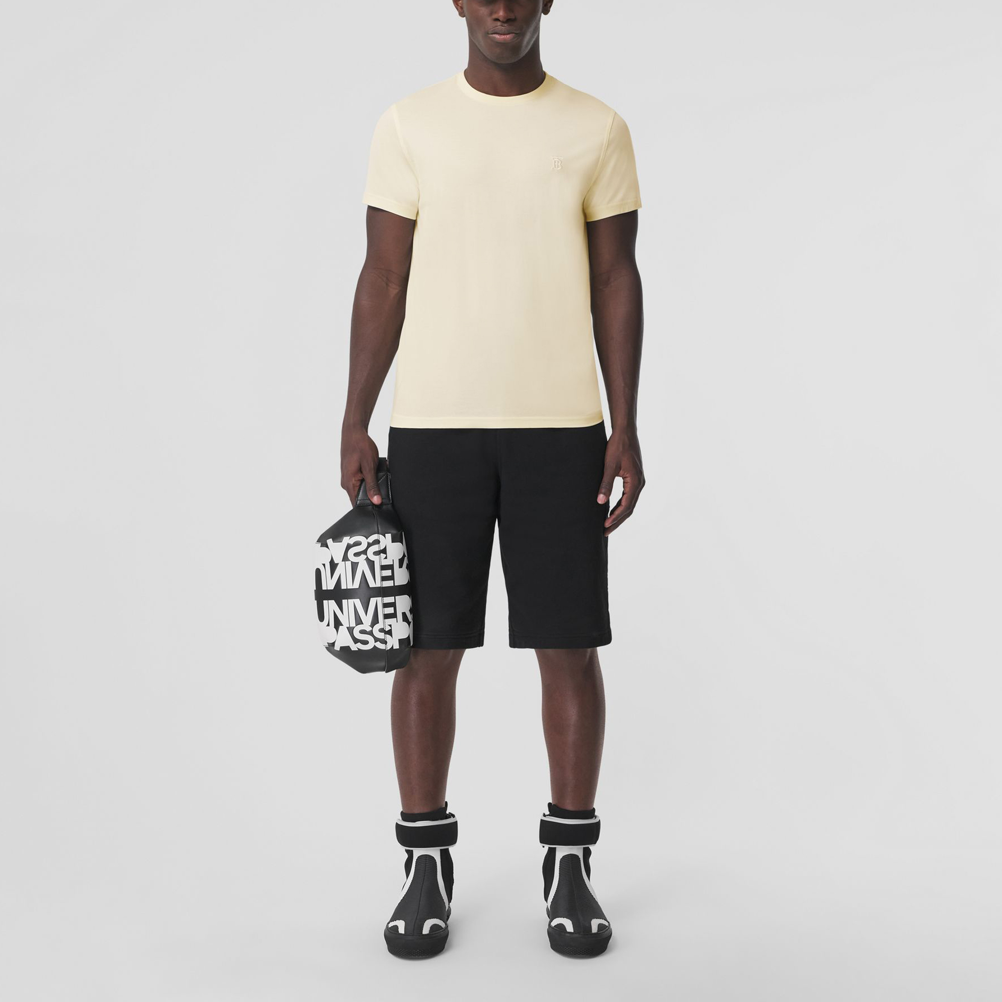 Burberry SS22  Monogram Cotton T-Shirt Frost Lemon Color Short Sleeve 80520661 圖 3