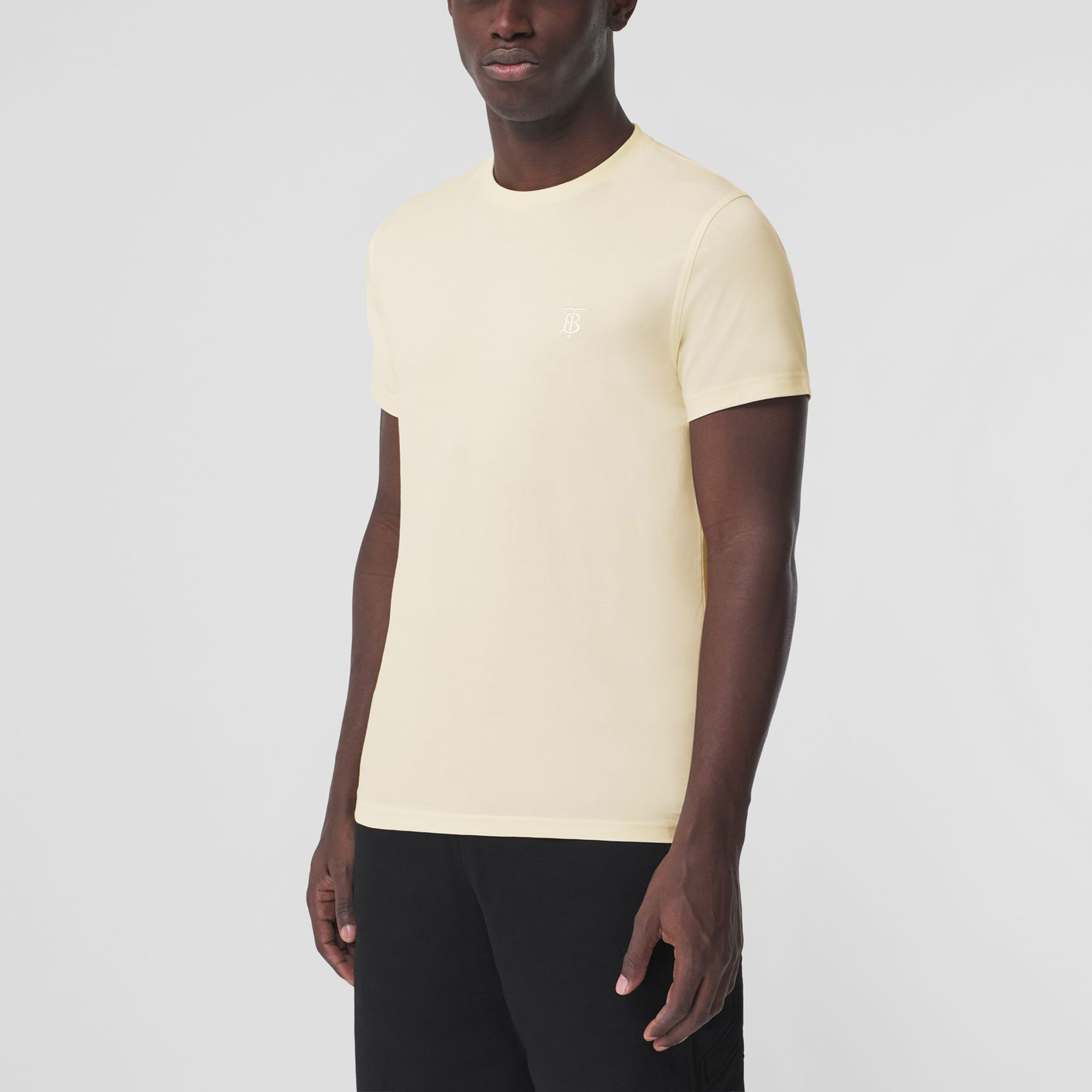 Burberry SS22  Monogram Cotton T-Shirt Frost Lemon Color Short Sleeve 80520661 圖 4