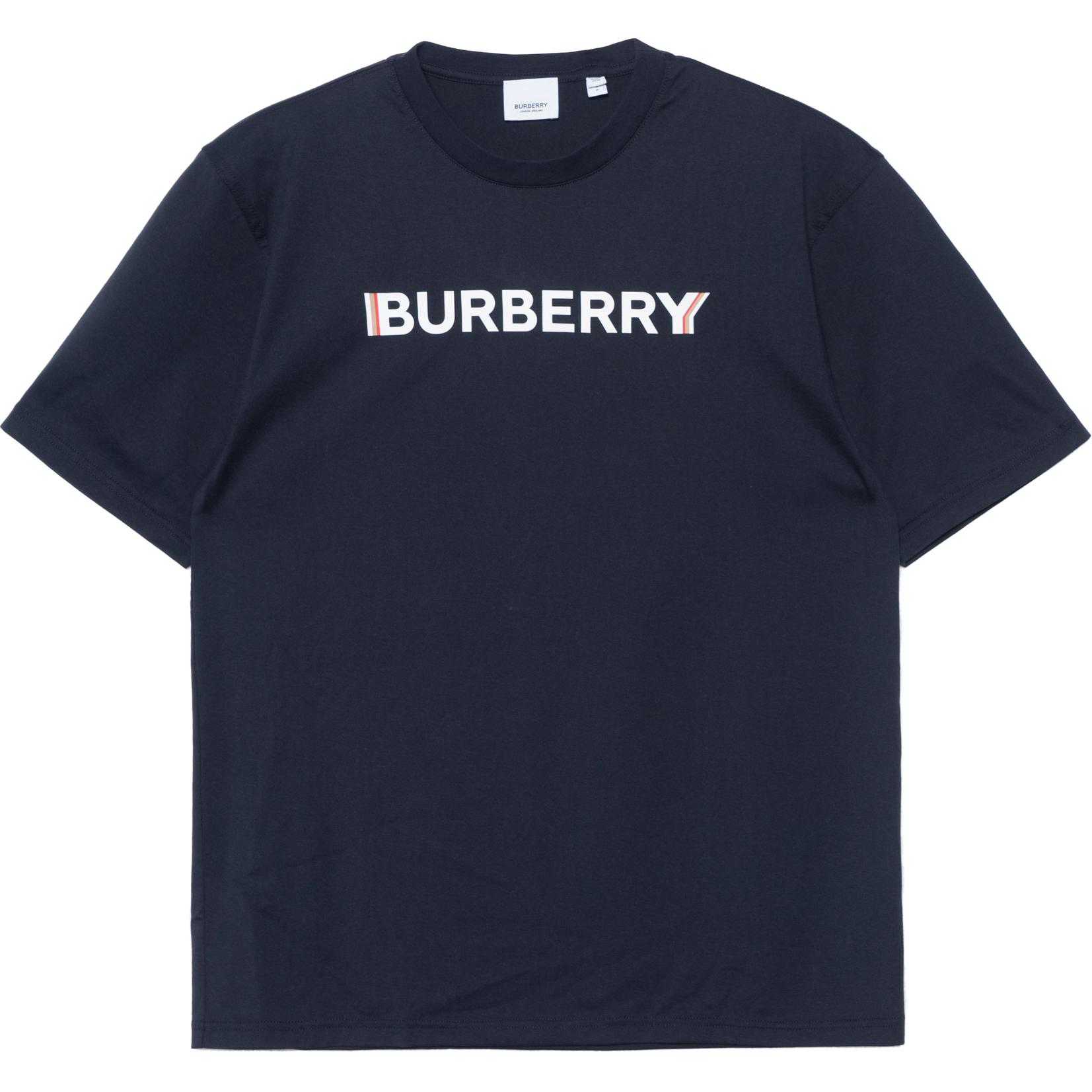 Order 博柏利 SS22 海军蓝标志印花短袖T恤. 80530111