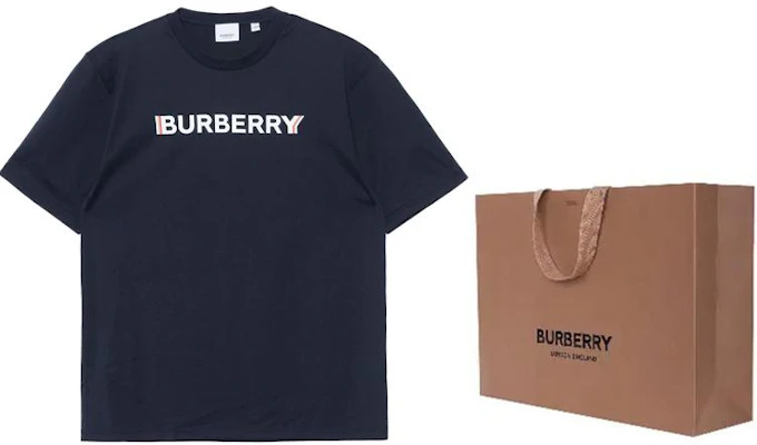 博柏利 SS22 海军蓝标志印花短袖T恤. 80530111 Shop 博柏利 SS22 海军蓝标志印花短袖T恤. 80530111