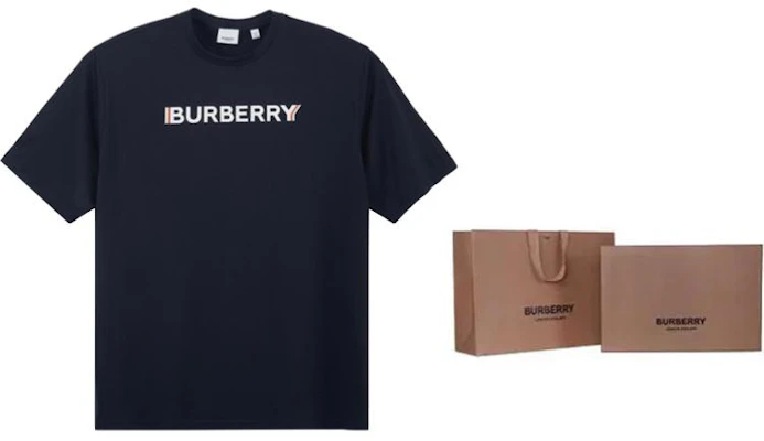 博柏利 SS22 海军蓝标志印花短袖T恤. 80530111 Purchase 博柏利 SS22 海军蓝标志印花短袖T恤. 80530111