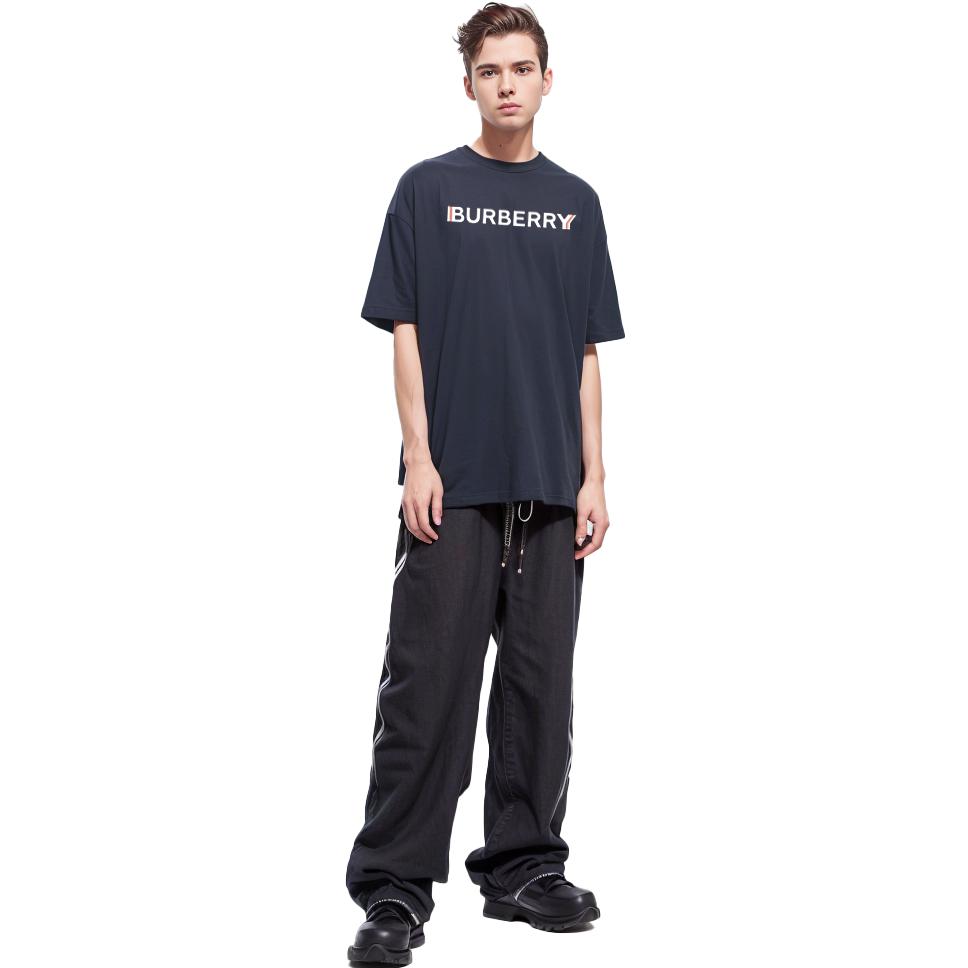 Details for 博柏利 SS22 海军蓝标志印花短袖T恤. 80530111