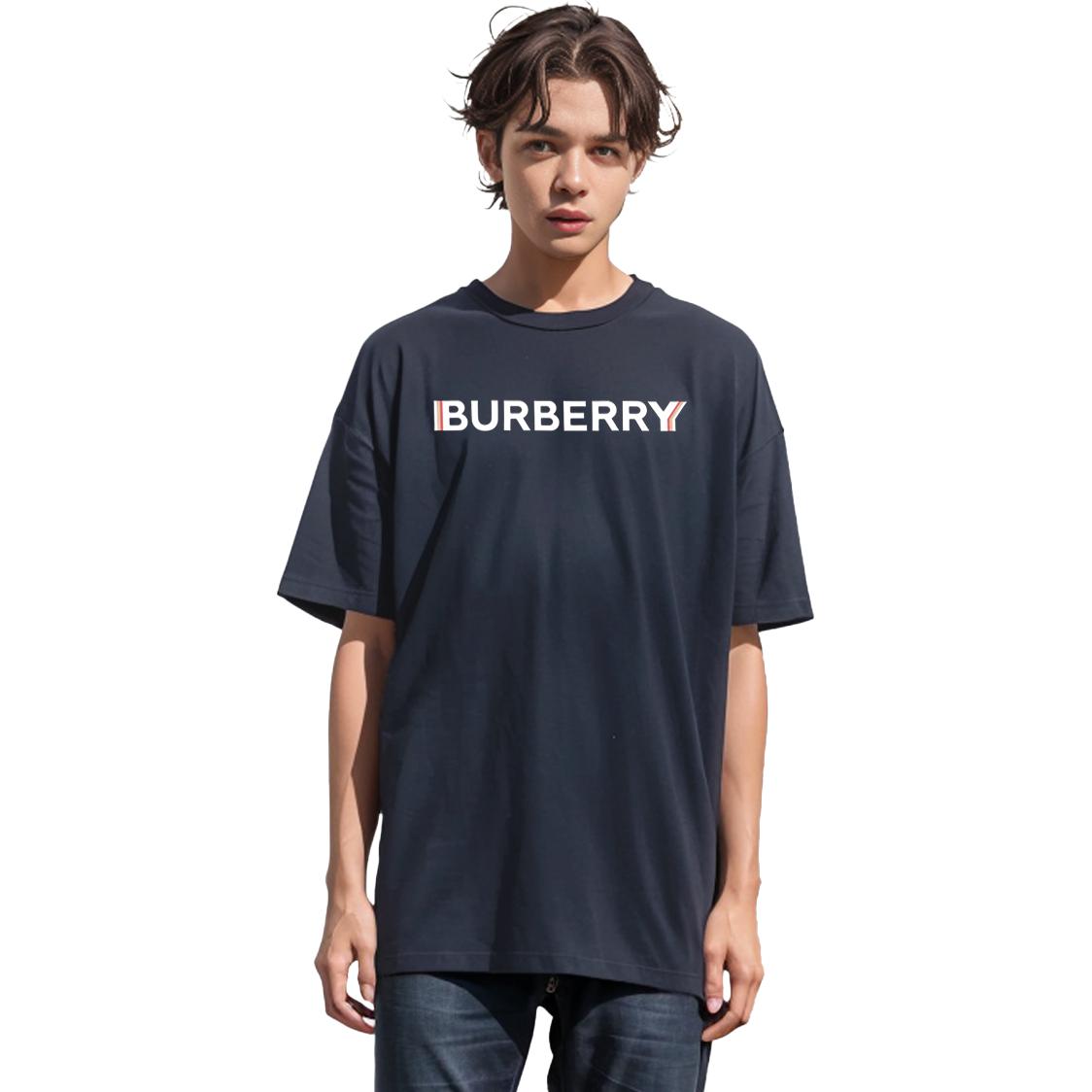 Sizing 博柏利 SS22 海军蓝标志印花短袖T恤. 80530111