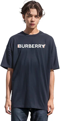 博柏利 SS22 海军蓝标志印花短袖T恤. 80530111 Sizing 博柏利 SS22 海军蓝标志印花短袖T恤. 80530111