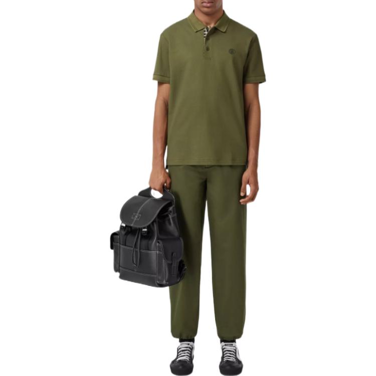 Burberry SS22  Olive Green Polo Shirt with Embroidered Logo. 80552261 圖 4