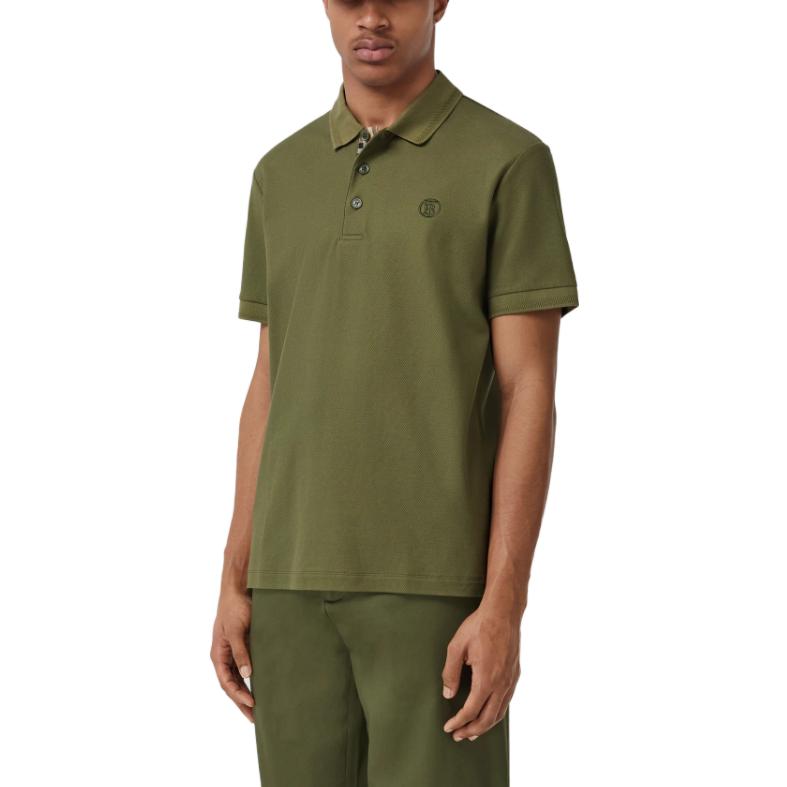 Burberry SS22  Olive Green Polo Shirt with Embroidered Logo. 80552261 圖 8