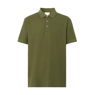 Burberry SS22 Olive Green Solid Casual Polo Shirt. 80552391