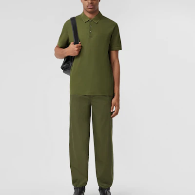 博柏利SS22橄榄绿纯色休闲POLO衫 80552391 Shop 博柏利SS22橄榄绿纯色休闲POLO衫 80552391