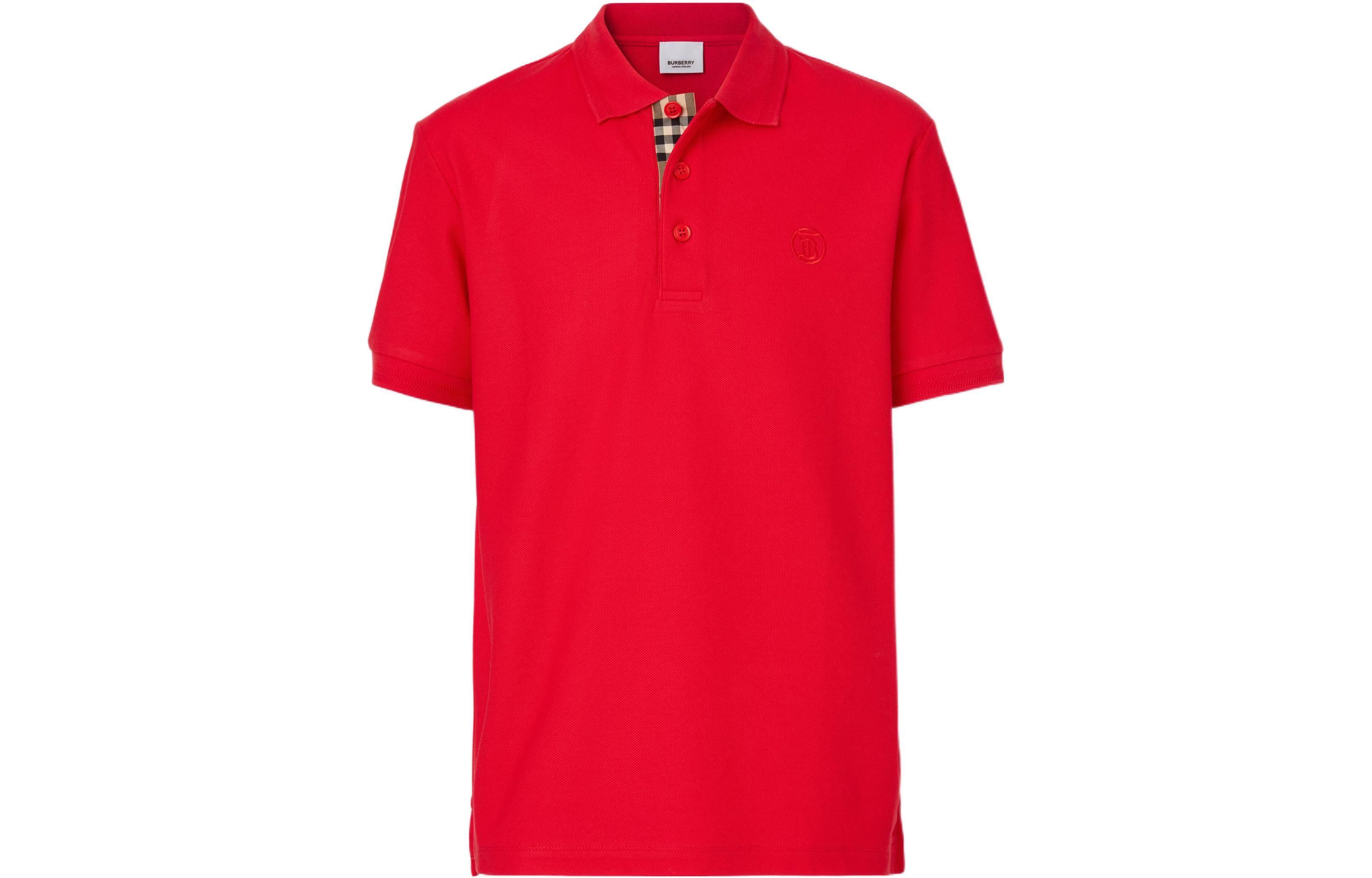 Burberry SS22  Red Classic Check Collar Polo Shirt. 80552251