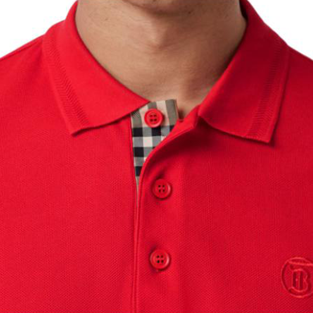 Burberry SS22  Red Classic Check Collar Polo Shirt. 80552251 圖 6