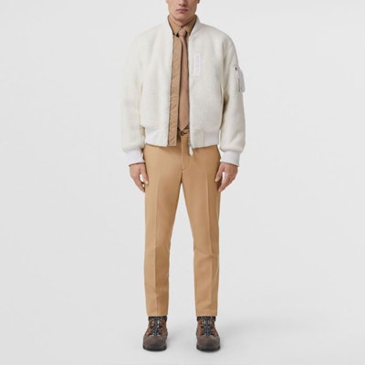 Burberry SS22 Reversible Logo Baseball Jacket in Off-White. 80477771 Lookbook Burberry SS22 Reversible Logo Baseball Jacket in Off-White. 80477771