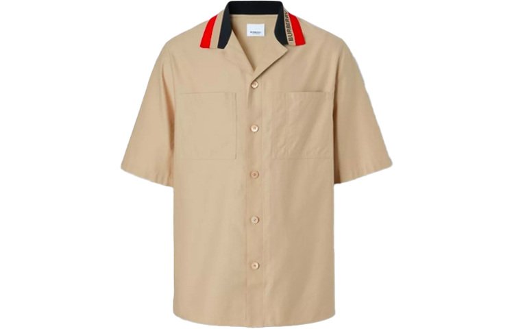 Burberry SS22  Short Sleeve Casual Pocket Shirt Off-White 80509741