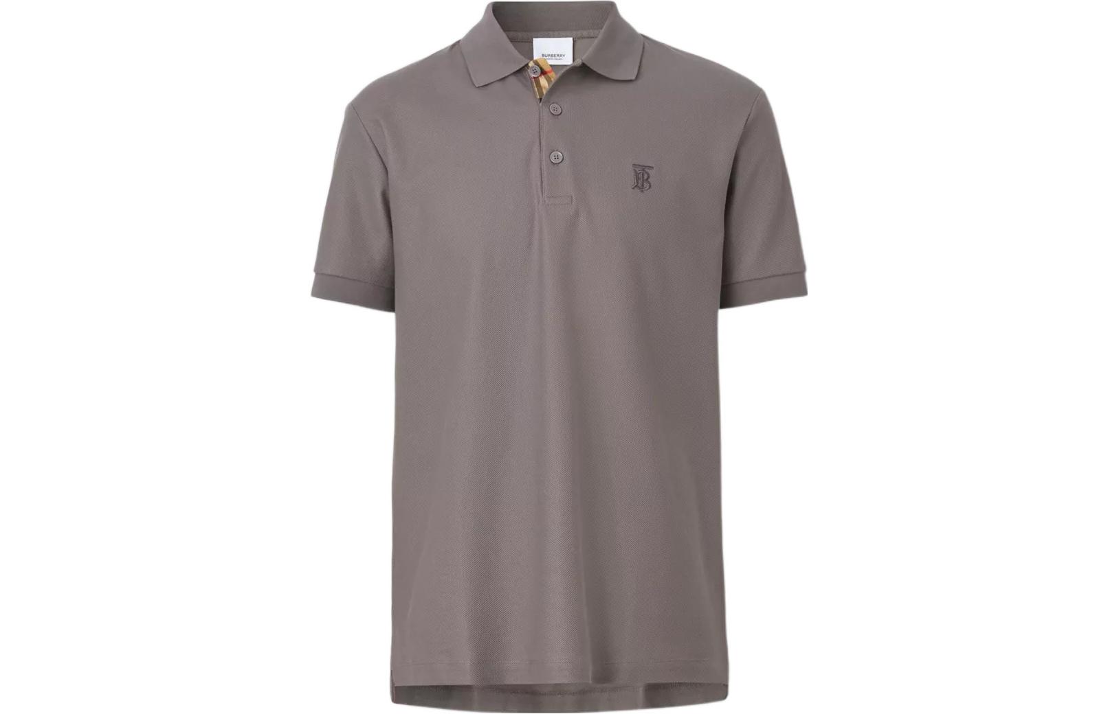 Burberry SS22  Solid Color Logo Embroidered Mesh Polo Shirt 80520621