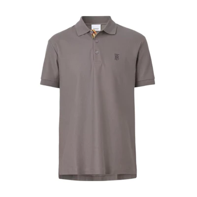Burberry SS22 Solid Color Logo Embroidered Mesh Polo Shirt 80520621