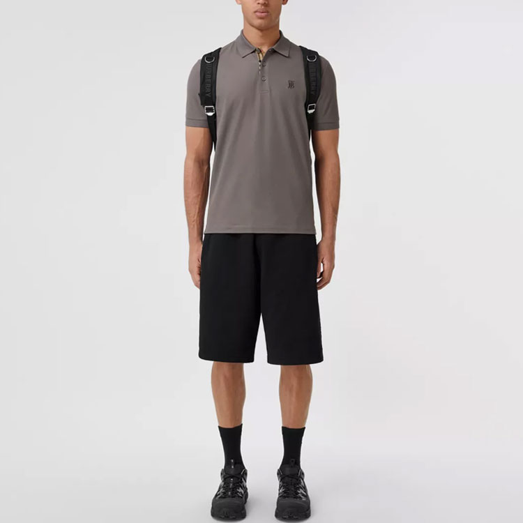 Burberry SS22  Solid Color Logo Embroidered Mesh Polo Shirt 80520621 圖 3