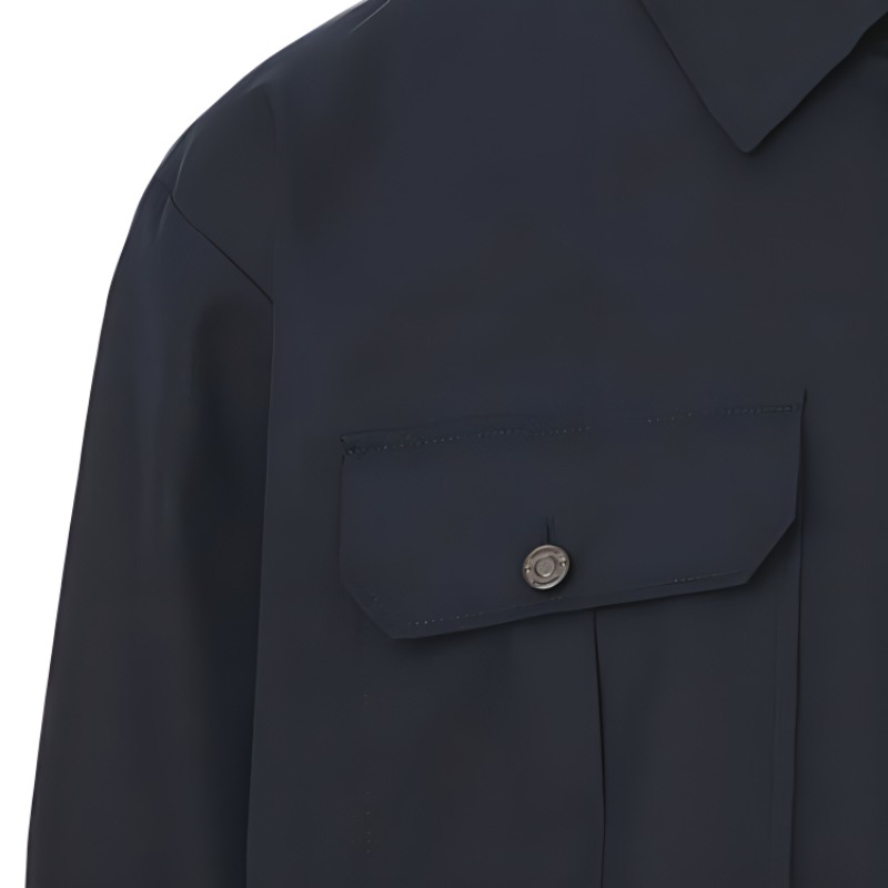 Burberry SS22  Solid Color Zip Pocket Shirt - Dark Blue 80503611 圖 6