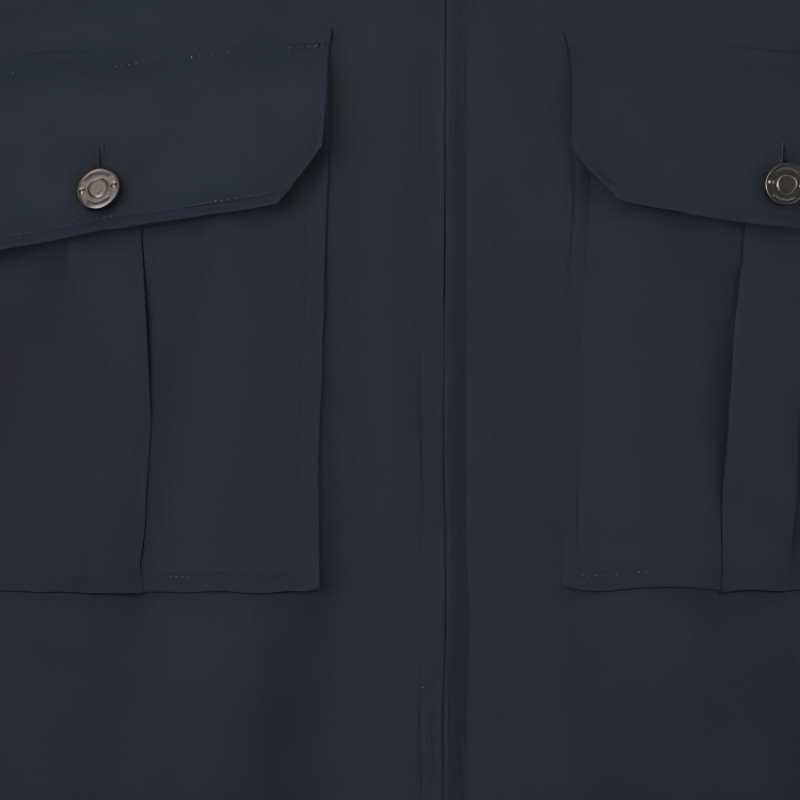 Burberry SS22  Solid Color Zip Pocket Shirt - Dark Blue 80503611 圖 7