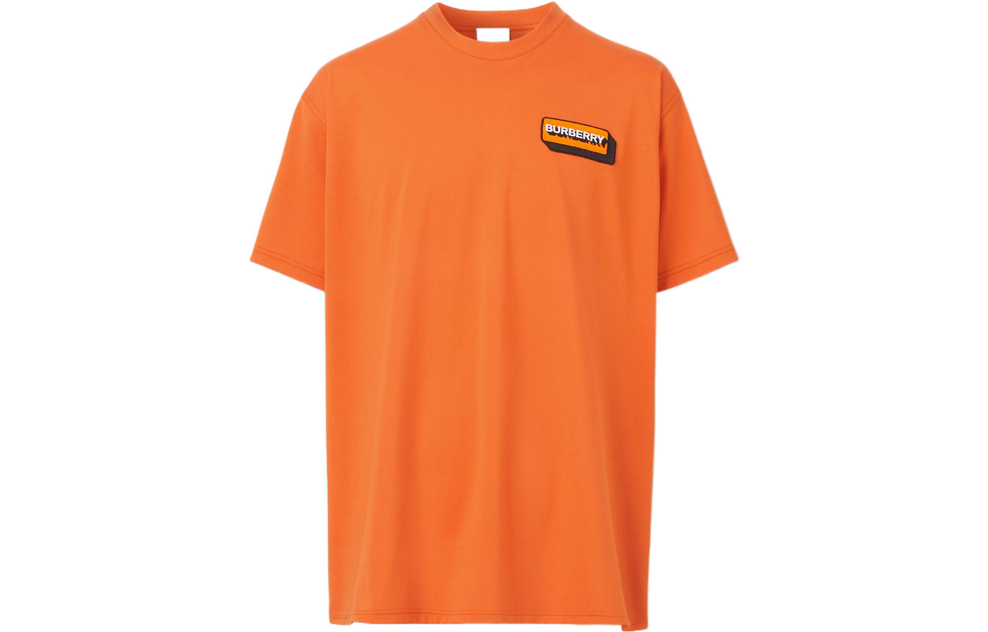 Burberry SS22  Solid Logo Patch Loose Fit T-Shirt Bright Orange. 80574861