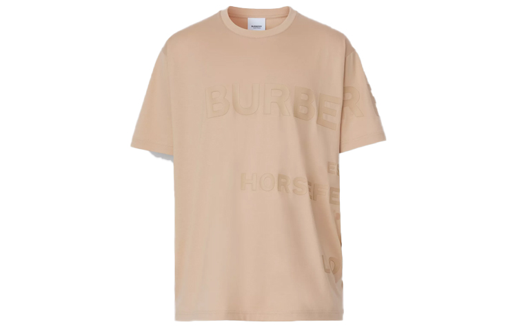 Order Burberry SS22 Kaos Pendek Logo Solid Leher O Warna Soft Tan 80512401