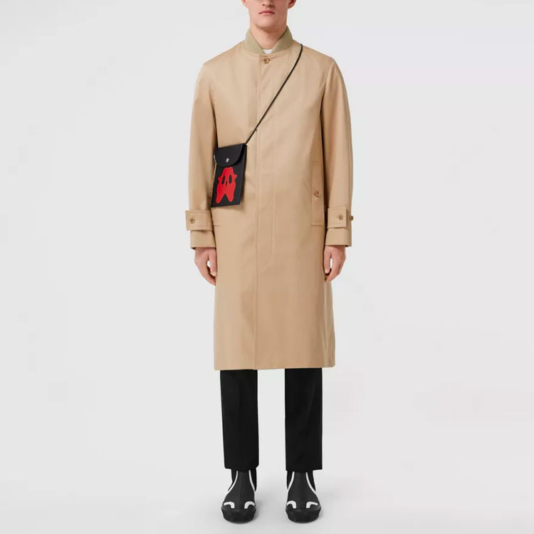 Burberry SS22  Solid Long Coat with Baseball Collar in Soft Yellow Brown. 80518791 圖 3