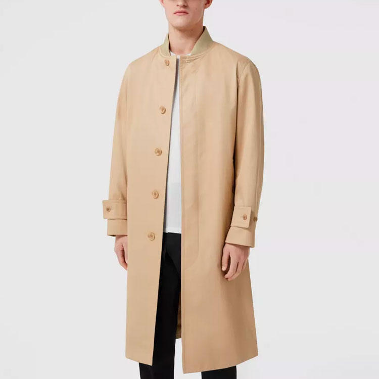 Burberry SS22  Solid Long Coat with Baseball Collar in Soft Yellow Brown. 80518791 圖 5