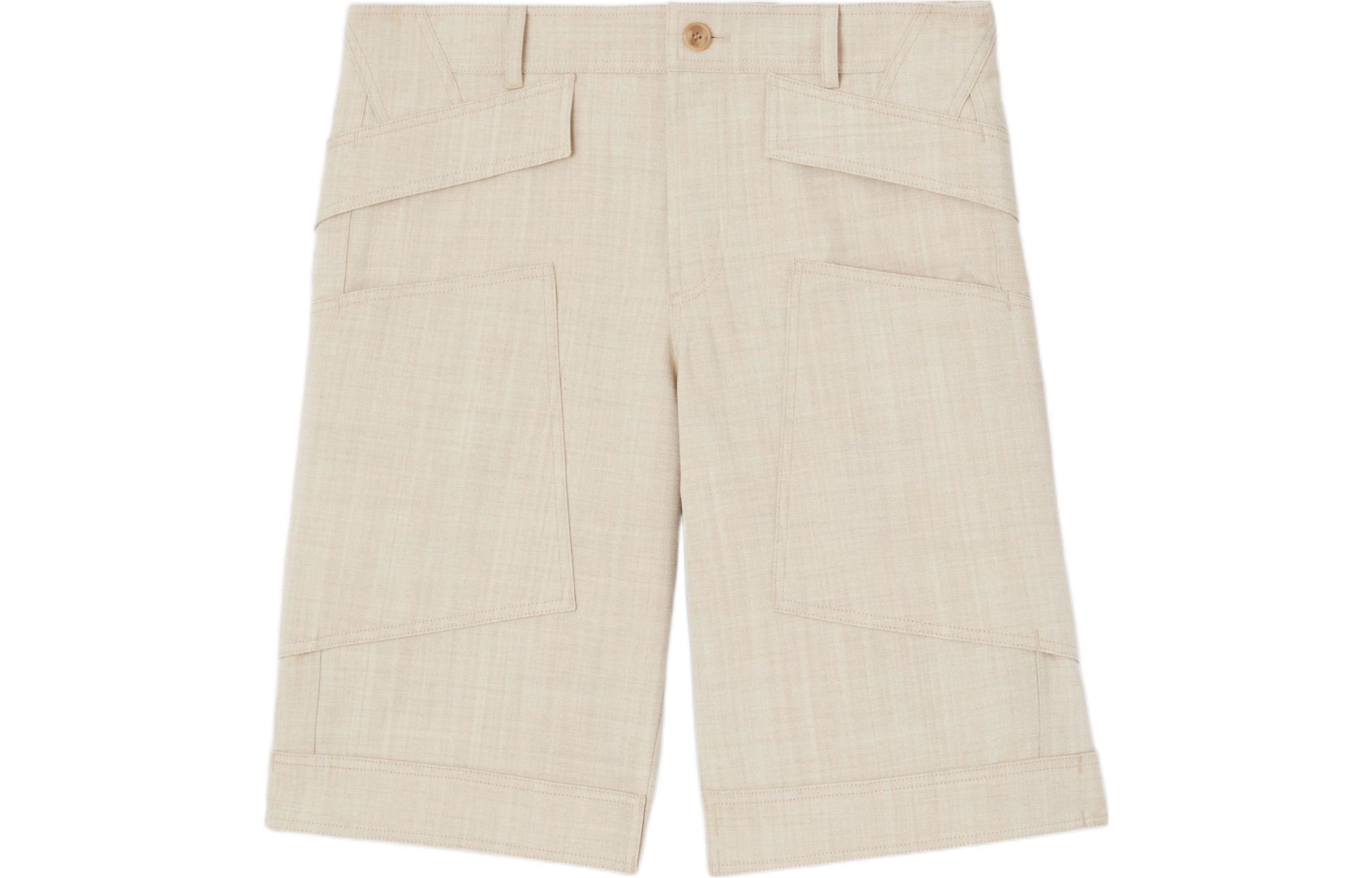 Burberry SS22  Solid Slim-Fit Multi-Pocket Shorts Light Brown 80519161