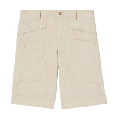 Burberry SS22 Solid Slim-Fit Multi-Pocket Shorts Light Brown 80519161