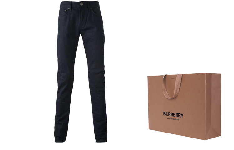 Cheap Burberry SS22  Solid Straight-Leg Casual Jeans Deep Blue 39310271